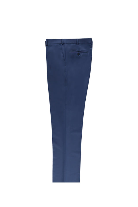 Blue 4 Drop Relaxed Fit Classic Fabric Trousers