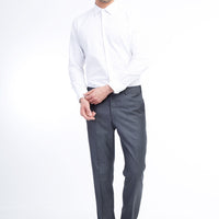 Light Grey 6 Drop Regular Fit Standard Cut Plaid Classic Fabric Trousers