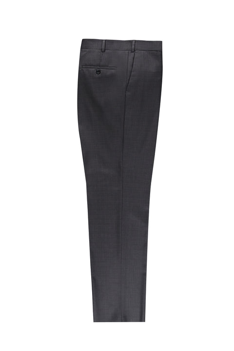 Anthracite 4-Drop Relaxed Fit Classic Plaid Fabric Trousers