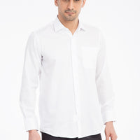 White Long Sleeve Classic Satin Cotton Shirt