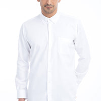 White Long Sleeve Regular Fit Oxford Cotton Shirt