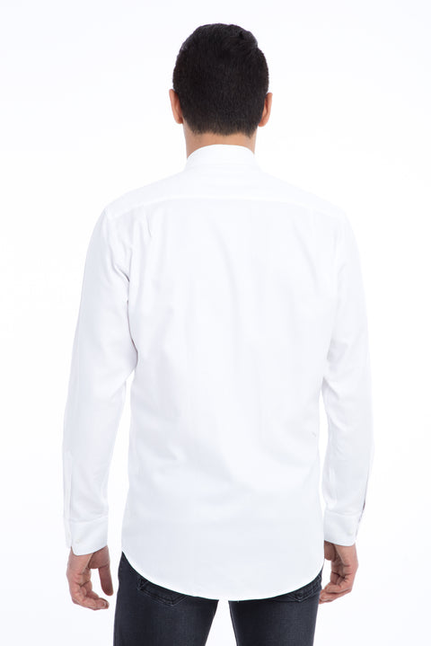 White Long Sleeve Regular Fit Oxford Cotton Shirt