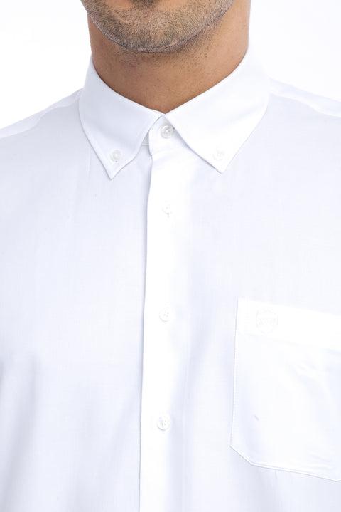 White Long Sleeve Regular Fit Oxford Cotton Shirt