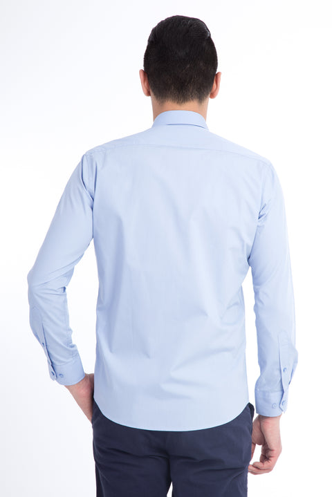 Mavi Uzun Kol Slim Fit Dar Kesim Gömlek