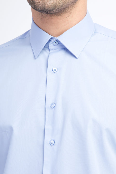 Mavi Uzun Kol Slim Fit Dar Kesim Gömlek