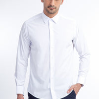 White Long Sleeve Slim Fit Narrow Cut Shirt