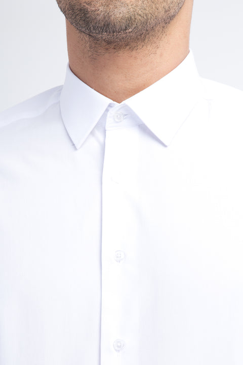 White Long Sleeve Slim Fit Narrow Cut Shirt