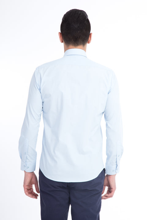 Light Blue Long Sleeve Slim Fit Narrow Cut Shirt
