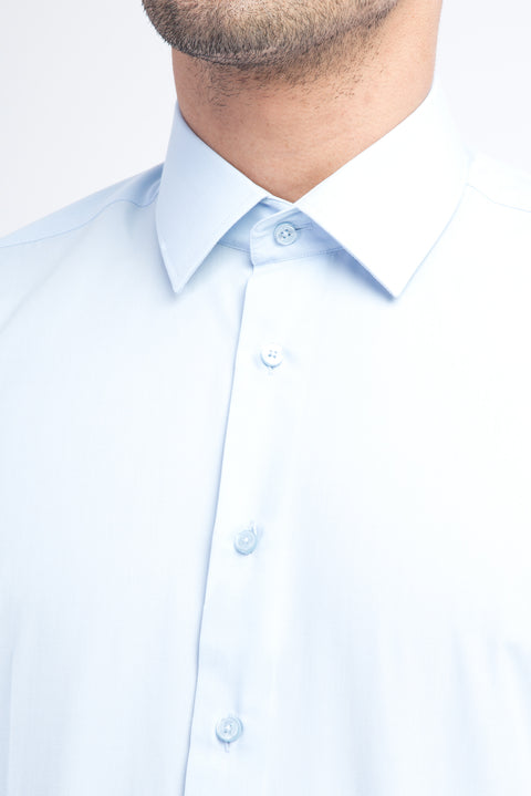 Light Blue Long Sleeve Slim Fit Narrow Cut Shirt