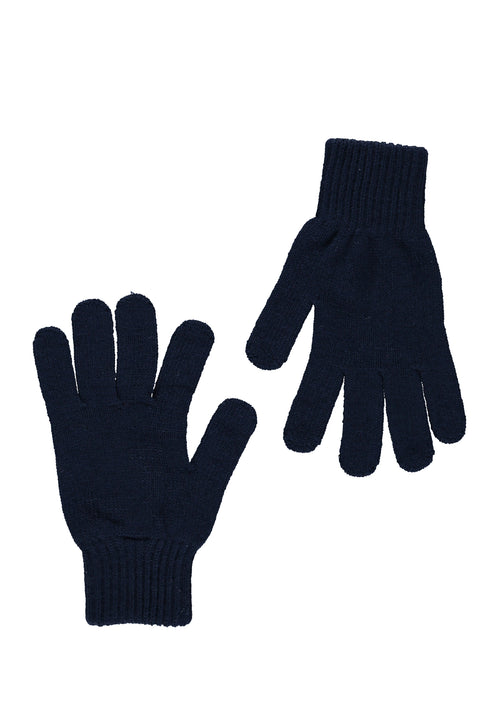 Navy Blue Knitted Gloves