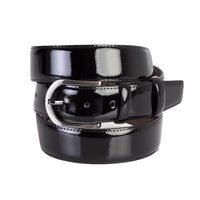 Black Plus Size Plain Patent Leather Belt