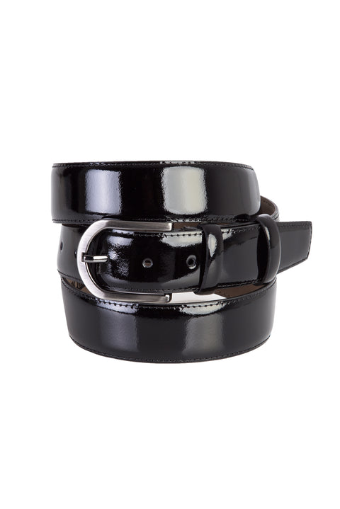 Black Plus Size Plain Patent Leather Belt