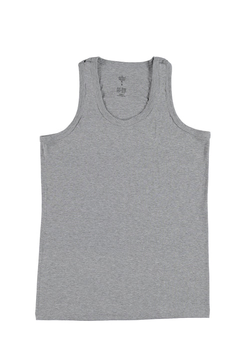 Medium Gray 2-Piece Cotton Athletic Tank Top Set