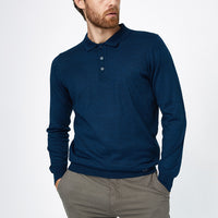 Petrol Polo Collar Regular Fit Wool Knit Sweater
