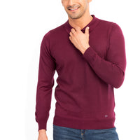 Red Polo Collar Regular Fit Wool Knit Sweater