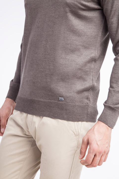 Vizon Polo Yaka Regular Fit Yünlü Triko Kazak