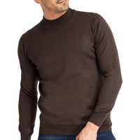 Coffee Half Turtleneck Regular Fit Wool Knit Sweater