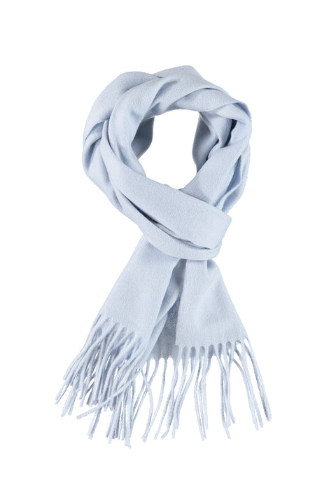 Blue Patterned Mixed Wool Scarf
