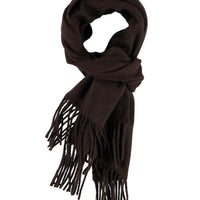 Coffee Patterned Mixed Wool Scarf