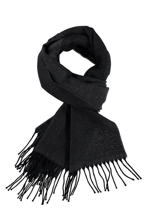 Anthracite Patterned Wool Scarf