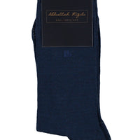 Blue Plain Mercerized Socks