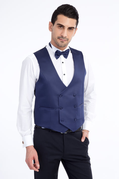 Navy Blue 7 Drop Slim Fit Tuxedo & Groom Suit