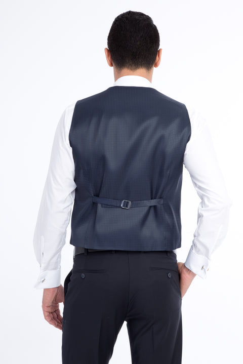 Navy Blue 7 Drop Slim Fit Tuxedo & Groom Suit