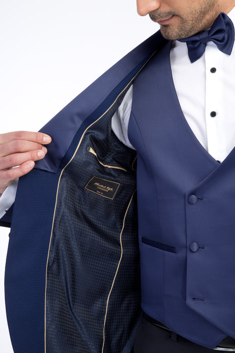 Navy Blue 7 Drop Slim Fit Tuxedo & Groom Suit