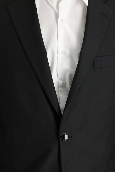 Black 4-Drop Relaxed Fit Blazer Jacket