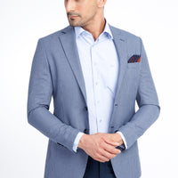 Light Blue 7 Drop Slim Fit Eyelet Jacket