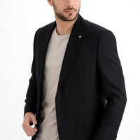 Black 4-Drop Relaxed Fit Bamboo Jacket