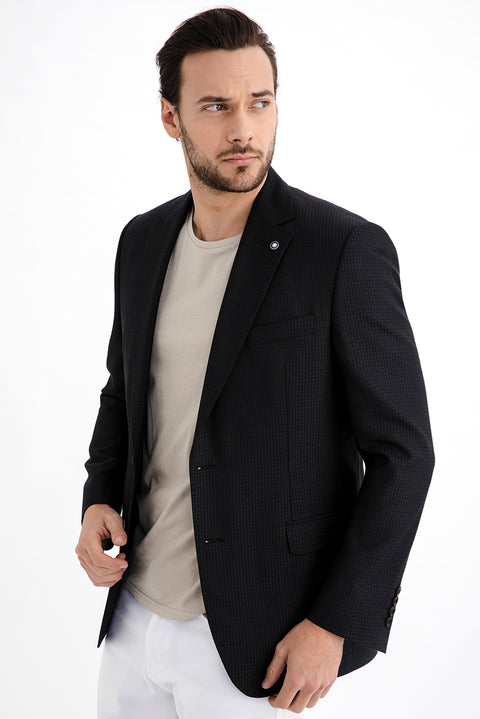 Black 4-Drop Relaxed Fit Bamboo Jacket