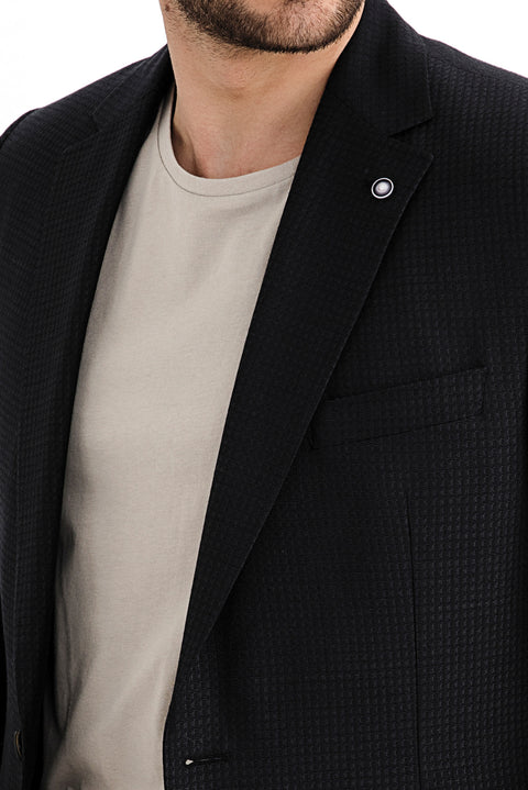 Black 4-Drop Relaxed Fit Bamboo Jacket