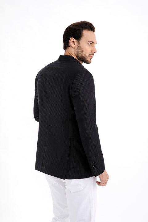 Siyah 6 Drop Regular Fit Standart Kesim Bambu Ceket