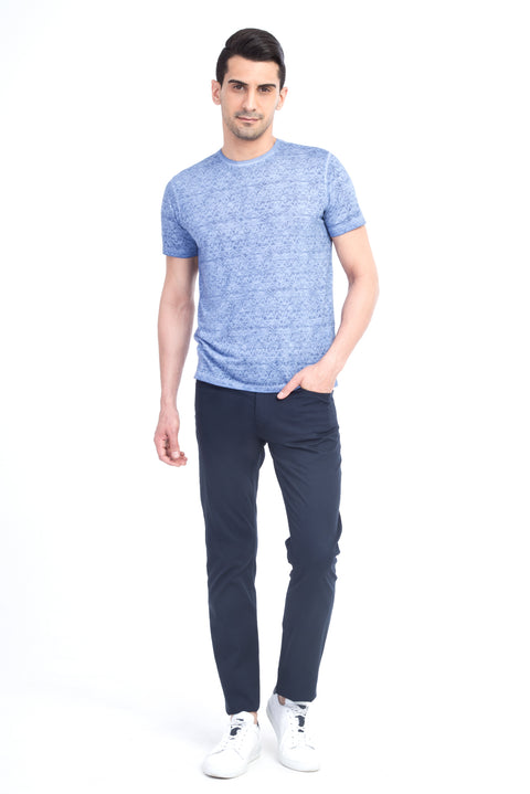Lacivert Slim Fit Dar Kesim Likralı Kanvas / Chino Pantolon