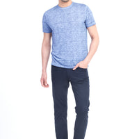 Navy Regular Fit Standard Cut Lycra Canvas / Chino Trousers