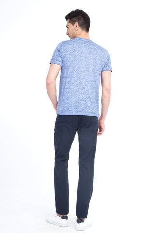  Lacivert 7 Drop Slim Fit Dar Kesim Likralı Kanvas / Chino Pantolon