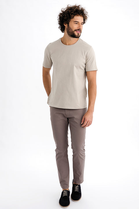 Mink Regular Fit Standard Cut Lycra Canvas / Chino Pants
