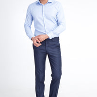 Blue 7 Drop Slim Fit Narrow Cut Eyelet Classic Fabric Trousers