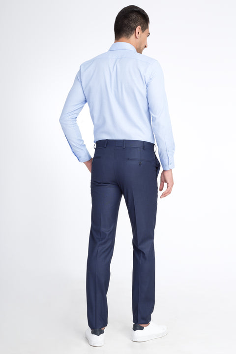 Blue 7 Drop Slim Fit Narrow Cut Eyelet Classic Fabric Trousers