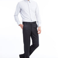 Smoked Gray 6 Drop Regular Fit Standard Cut Eyelet Classic Fabric Trousers