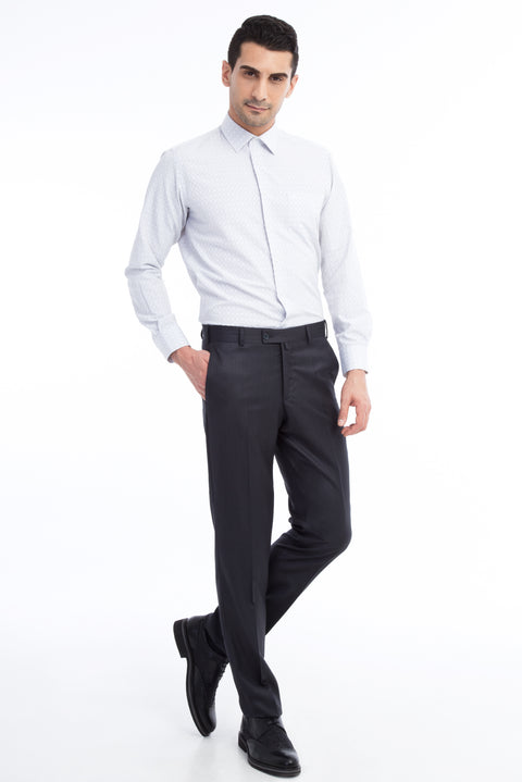 Smoked Gray 6 Drop Regular Fit Standard Cut Eyelet Classic Fabric Trousers