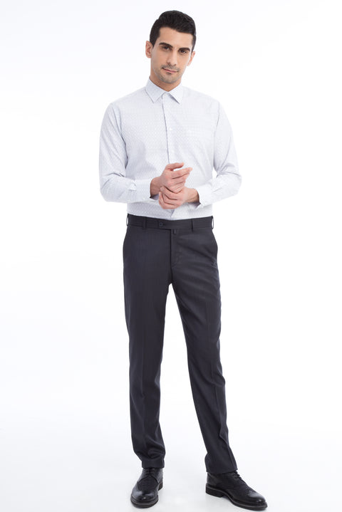 Smoked Gray 6 Drop Regular Fit Standard Cut Eyelet Classic Fabric Trousers