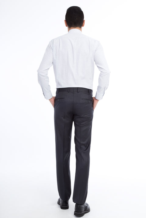 Smoked Gray 6 Drop Regular Fit Standard Cut Eyelet Classic Fabric Trousers