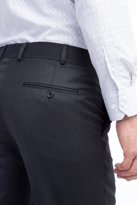 Smoked Gray 6 Drop Regular Fit Standard Cut Eyelet Classic Fabric Trousers