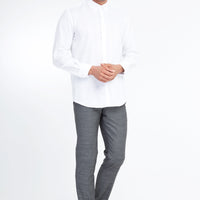 Light Grey 6 Drop Regular Fit Standard Cut Eyelet Classic Fabric Trousers