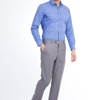 Light Grey 6 Drop Regular Fit Standard Cut Classic Fabric Wool Trousers
