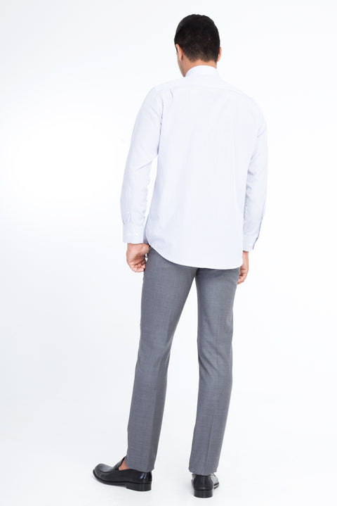 Medium Gray 4-Drop Relaxed Fit Classic Fabric Wool Trousers