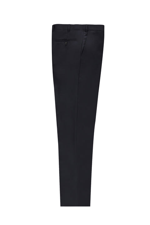 Navy Blue 4 Drop Relaxed Fit Classic Fabric Pants