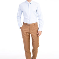 Light Brown - Camel 6 Drop Regular Fit Standard Cut Classic Fabric Wool Trousers